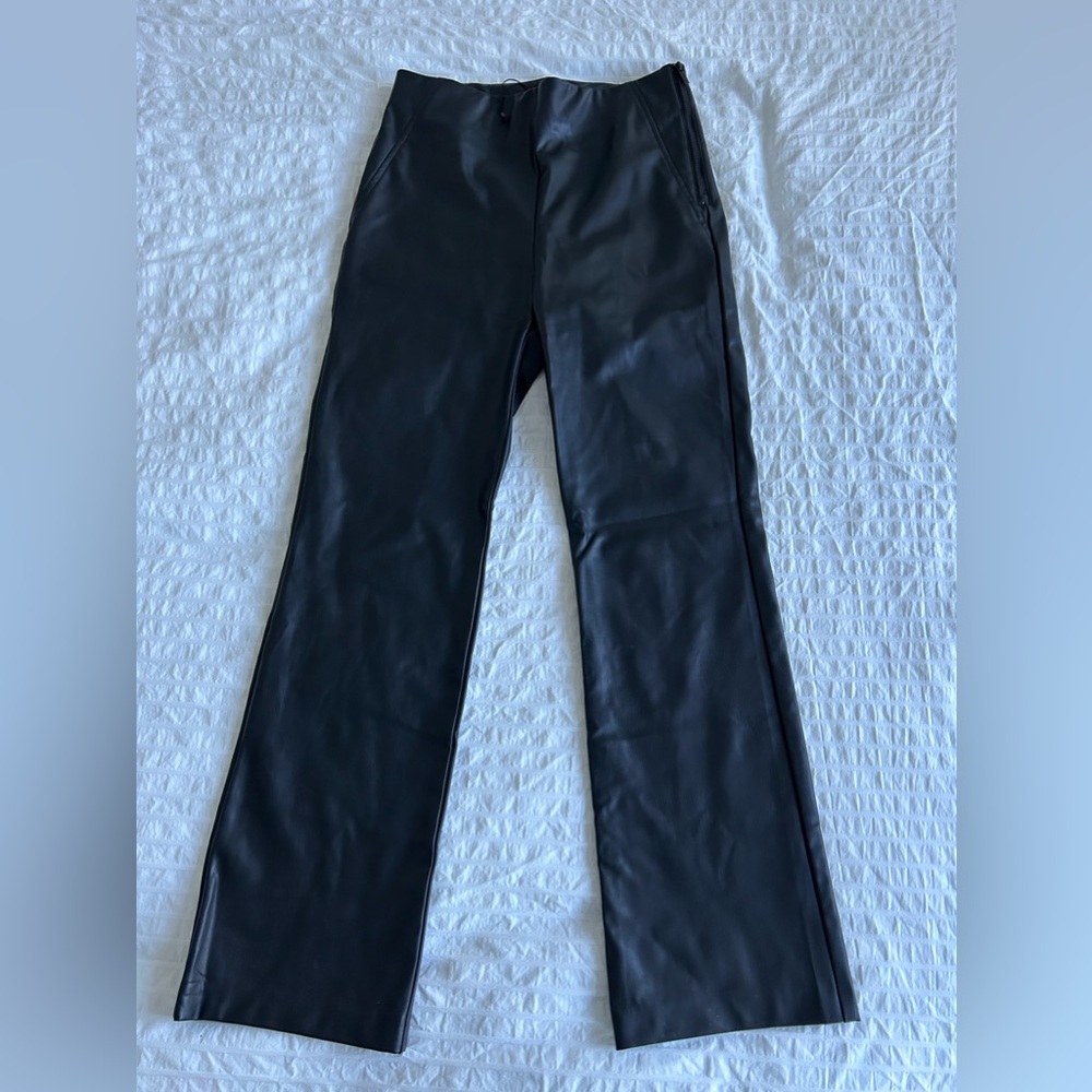 ZARA Vegan Leather Wide Leg Pants